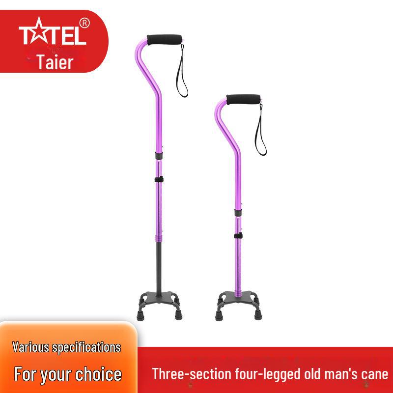 Teleskopkrücken aus Aluminiumlegierung für ältere Menschen mit gebogenem Griff