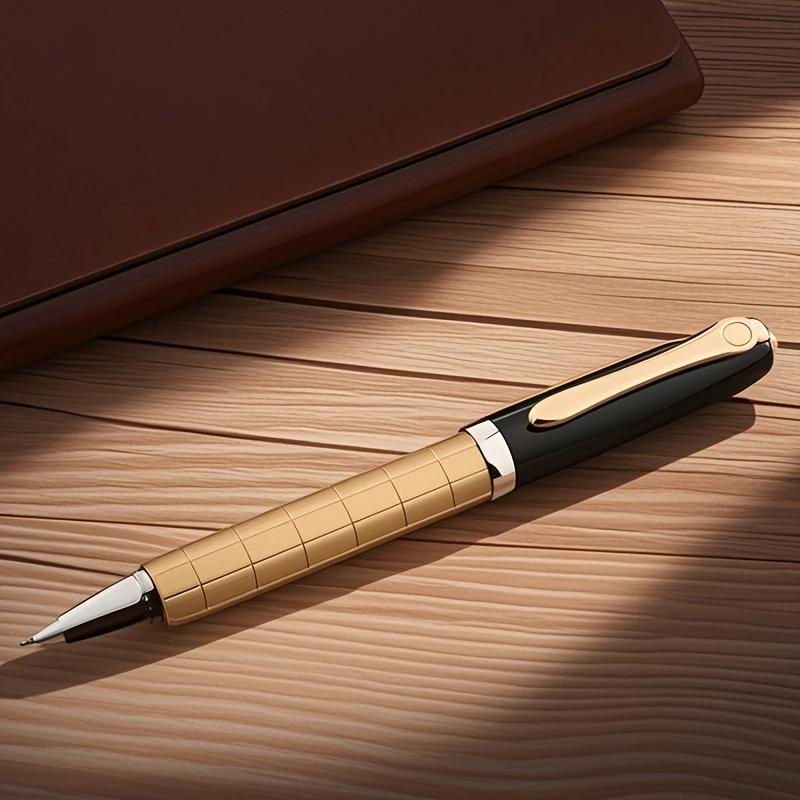 High quality rotary 1.0mm metal ballpoint pen, daily writing signature pen (black ink)