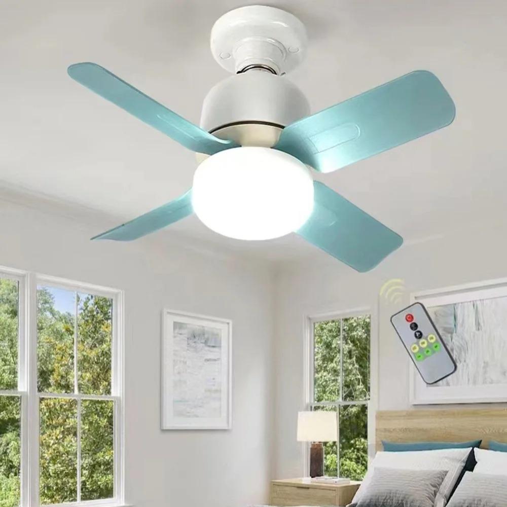 

with Remote Control E27 Socket Ceiling Fan Dimmable Ceiling Lamp for Bedroom Living Room світло-синій колір