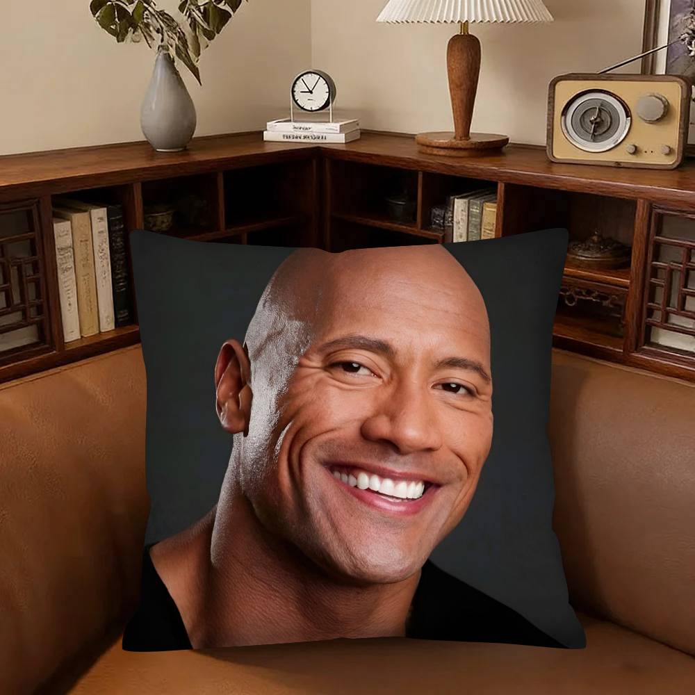 Actor Dwayne Johnson Pillow Case Fashion Square Pillowcase Bedroom Sofa Room Ins Decoration Leisure