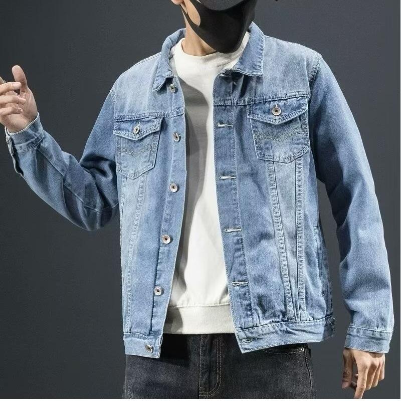 

Men s Velvet Lined Denim Jacket - Winter Warm, Long Sleeve, Loose Fit, Lapel Collar 2XL