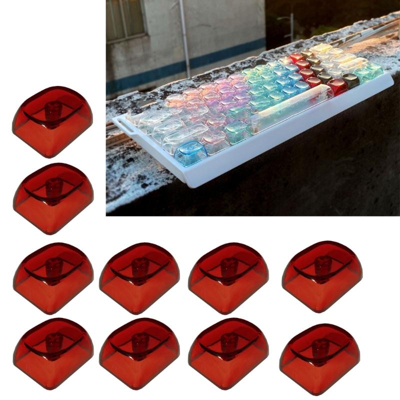 10Pcs Transparents Blank Keycap Set 1.25U MOA Profile Crystal Translucents Keycaps for Mechanical Keyboards