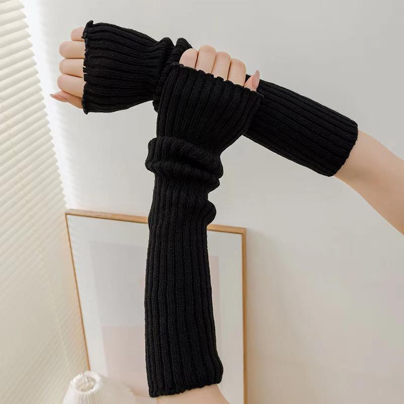 Japońskie dzianinowe getry w jednolitym kolorze dla kobiet - wyszczuplające, ciepłe, modne skarpetki jesienno-zimowe