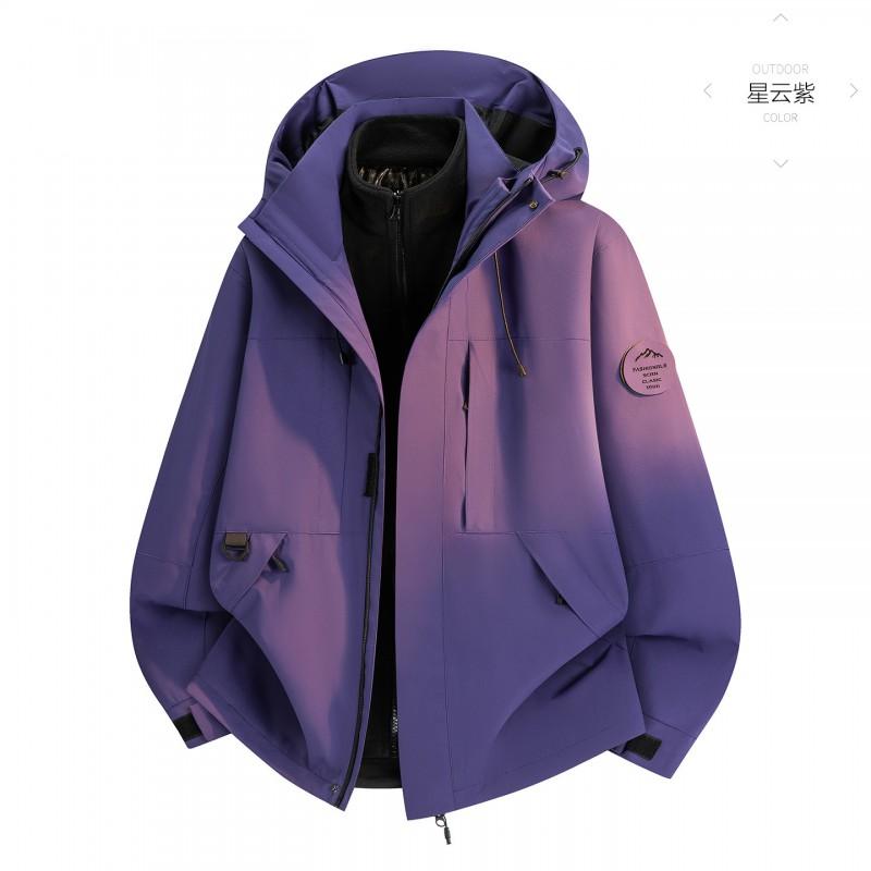 3-in-1 Waterproof Windproof Hiking Jacket With Removable Fleece Liner Men Women Outdoor Trekking Camping