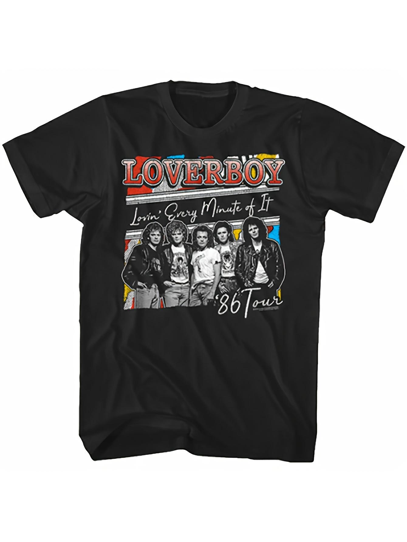 

1986 Men s T-shirt -with Band Photos and Colorful Text Design Suitable for Casual Music Enthusiasts of All Seasons | Retro St... 5XL різнокольоровий