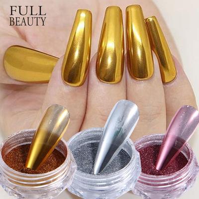 9 colori per unghie in metallo, specchio per unghie, polvere glitter, smalto per gel, polvere lucida, oro argento, scaglie di cromo fine, pigmento, accessori fai da te