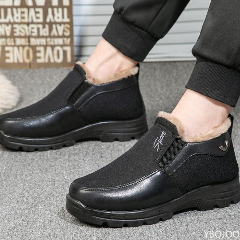 Mode Winter Warm Dick Rutschfest Große Herrenschuhe Einfach Bequem Täglich Lässig Verschleißfest Flacher Boden Herrenschuhe