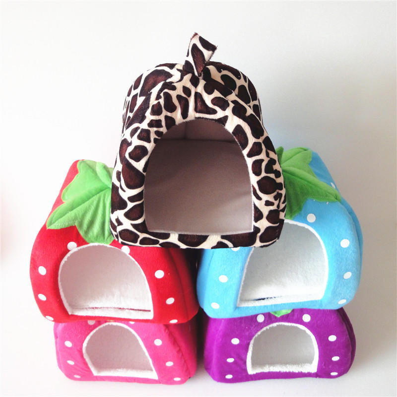 Cute Strawberry Cat Bed House Kennel Nest Sleeping Bag Puppy Pet For Small Dogs Sofa Mat Cushion Cat Pet Supplies