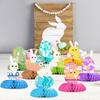 9 delar påskdekorationer med honungskaka och äggtema, bordsdekorationer för bordsfest, heminredning, festliga 3D-honungskakabolldekorationer