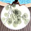 Summer Leaves Round Beach Towel Eucalyptus Leaf Garland Microfiber Beach Blanket Soft Absorbent Quick Dry Bath Towel Picnic Mat