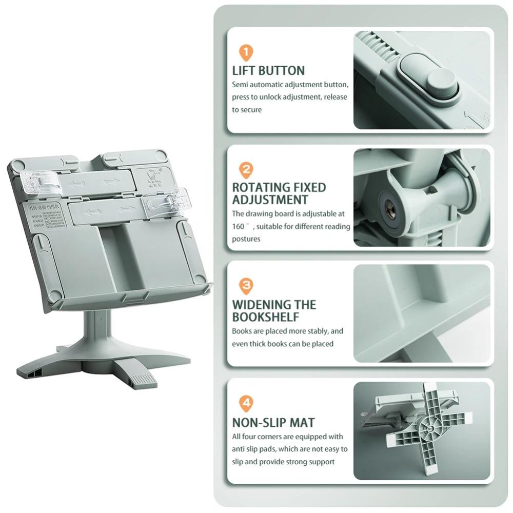 مع مشبك رفع هبوط حامل كتب قابل للتمديد حامل كتب رف قراءة طالب