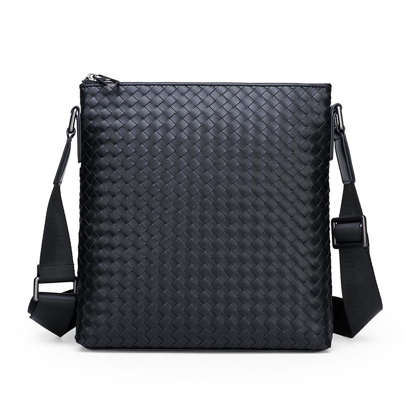 New Woven Shoulder Bag for Men, Casual Business Small Crossbody Bag, Men s Bag, Trendy, Light Luxury чёрный