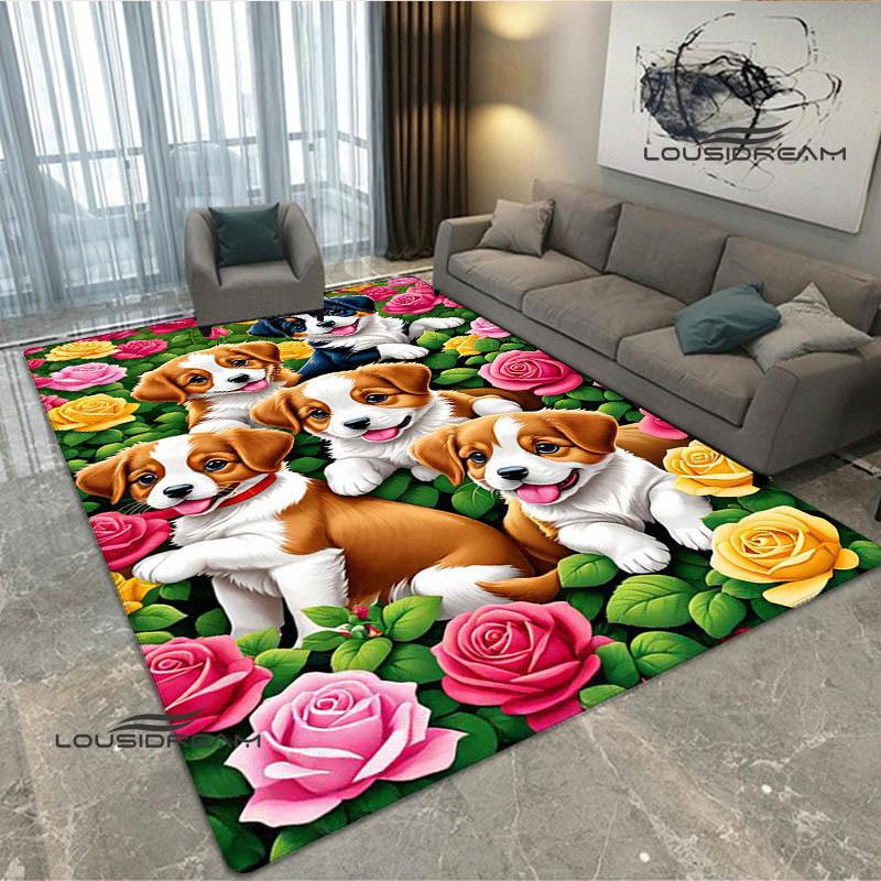 3D Süßer Hund Aufdruck Teppich Küchenmatten Rutschfester Teppich Außen Teppiche Läufer Schlafzimmer Dekoration Rosa Zimmer Dekoration Geburtstagsgeschenk