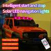 4Pcs LED Wireless Solar+USB Powered Cab Lights Car Truck Top Roof Light Multicol