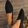 Women'S Pointed Toe Flat Shoes Solid Color Knitted Slip On Shoes Casual Breathable Ballet Flats Women Flat Shoes Loafers