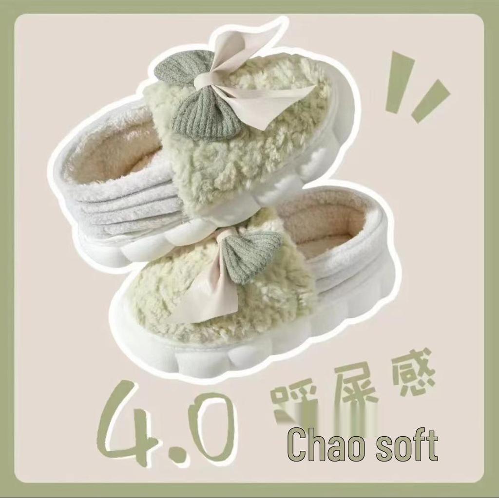 Men's and Women's Thickened Cotton Slippers: Fleece-Lined, Heel-Covering, Warm Indoor Shoes for Winter.