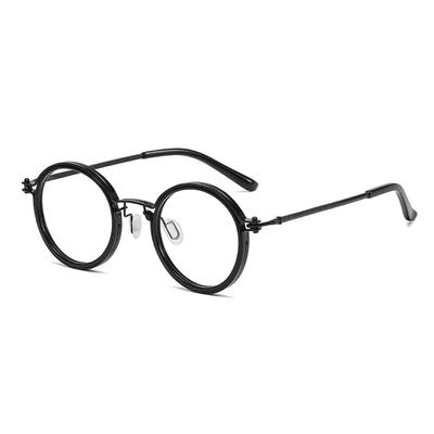 Runde Anti-Blaulicht-Brille aus Metall für Damen und Herren, klassische übergroße Brillenfassungen, transparente Computerbrille für Männer