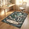 Dragon Phoenix Theme Crystal Velvet Rug Personalized Custom Name Text Soft Floor Mat Home Decor