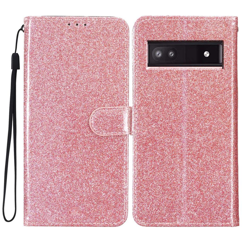 For Google Pixel 9a Wallet Case Glitter Anti-Scratch Leather Phone Cover Stand