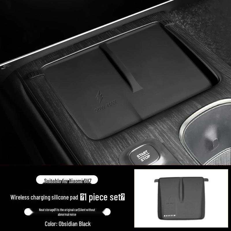 Anti-slip Silicone Pad for Xiaomi SU7 Wireless Charger - Dustproof, Heat Dissipation, Car Console Accessory