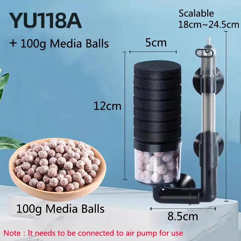 

Black Aquarium Filter With Pump For Fish Tank Air Pump Skimmer Biochemical Sponge Filter Aquarium Bio Filters Filtro Aquario