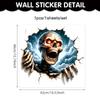 Halloween Wall Stickers 3D Effect Broken Wall Zombies Broken Wall Floor Stickers Pvc Self-Adhesive Bedroom Living Room Horror