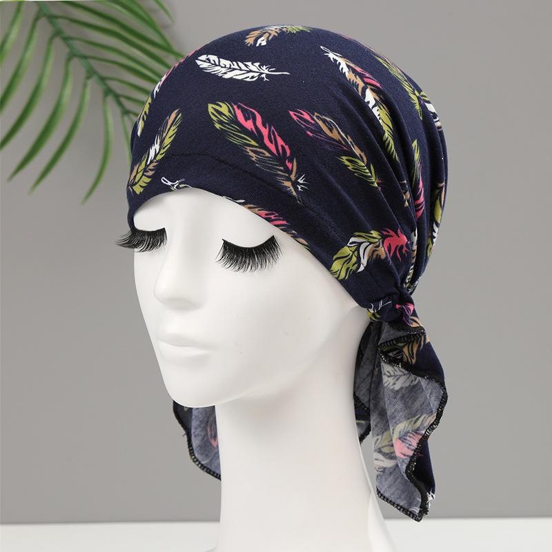 Hat Female Triangle Scarf Pirate Hat Headscarf Hat Head Cap Chemotherapy Cap Casual Printing Dust Hat Ethnic Hat
