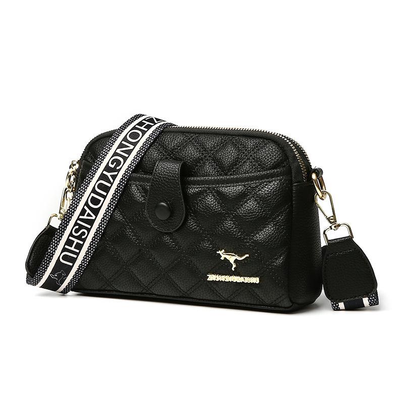 2025 Hochwertige Gesteppte Coco Leder Umhängetasche: Weiche, kleine quadratische Tasche für Damen mit doppelten Handyfächern