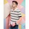 2025 Summer INS Trend Hong Kong Style Wide Stripe Polo Shirt Men's Short Sleeve T-Shirt Casual Versatile Turn-Down Collar Top