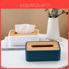Scatola per fazzoletti in plastica minimalista moderna con coperchio in legno per ripostiglio in soggiorno e bagno