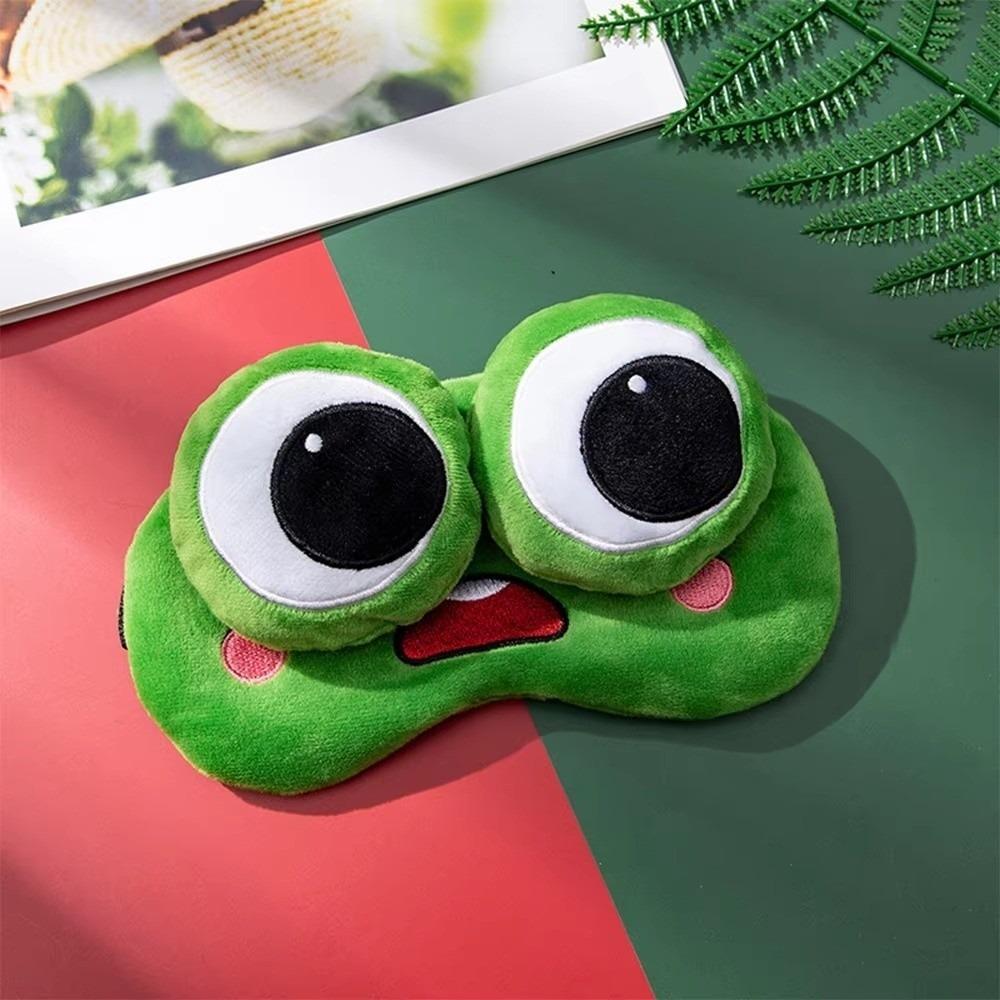 Hautfreundliche Frosch Schlaf-Augenmaske Cartoon Plüsch Schlaf-Augenabdeckung Niedliche 3D-Augenmaske Traum Nacht