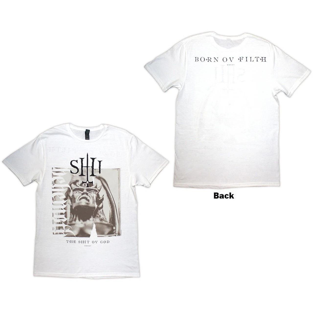 Behemoth  The Sh*t Ov God - Sepia Parchment  White T shirt - NEW S