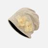 Korean three-dimensional rose flower bag head hat female autumn and winter cold hat warm simple and versatile face small pile hat tide