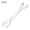Uxcell 18x19mm Metric Super Sleek Small Flat Head Mirror Polished Open End Spanner Set of 3 for Automotive Repair and Furniture Assembly Wrench,