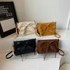 New Solid Color PU Bow Decorati Shoulder Bags  Sweet Small Square Bags  Sale Exquisite Youth Women's Crossbody Bags