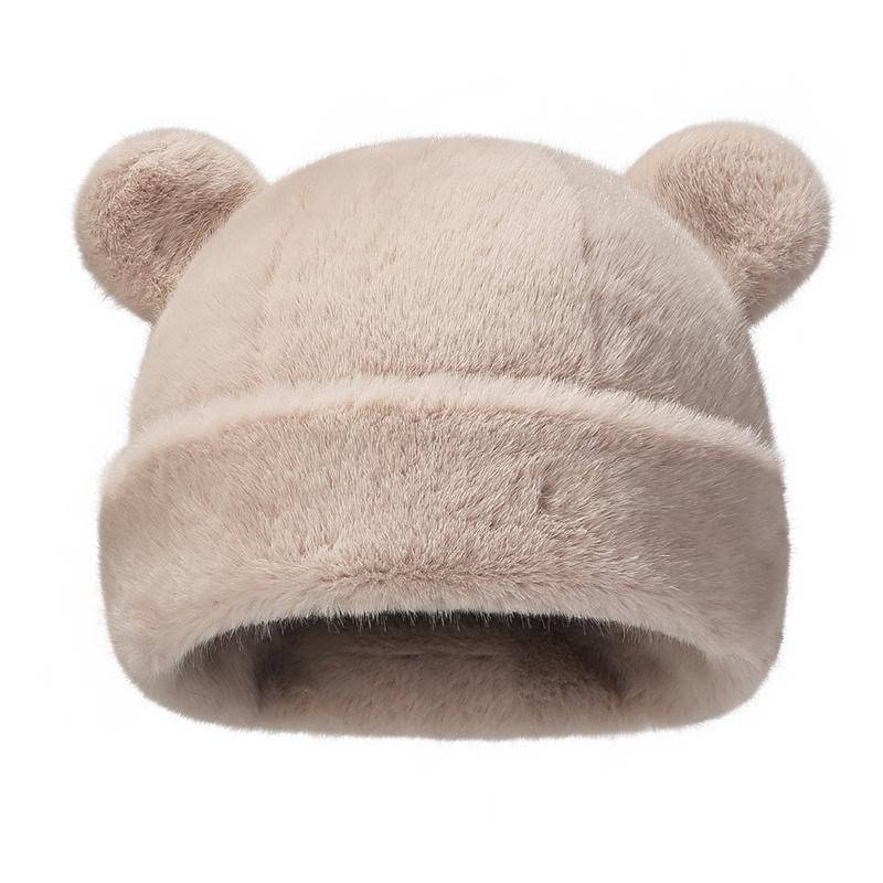 Зимняя шапка с медвежьими ушками, теплая шапка-рыбак, женская уличная шапка-панама хаки