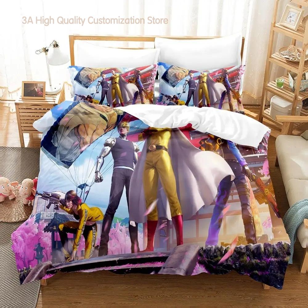 

Warrior Game Garena Free Fire Bedding Set Single Twin Full Queen King Size Bed Set Aldult Boys Bedroom Duvetcover Sets Bed Sheet EU single(135x200cm)