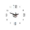 Large Silver Acrylic Wall Clock Frameless Silent Sweep For Home Office Decor 3D Adhesive Modern Art Clock Living Room