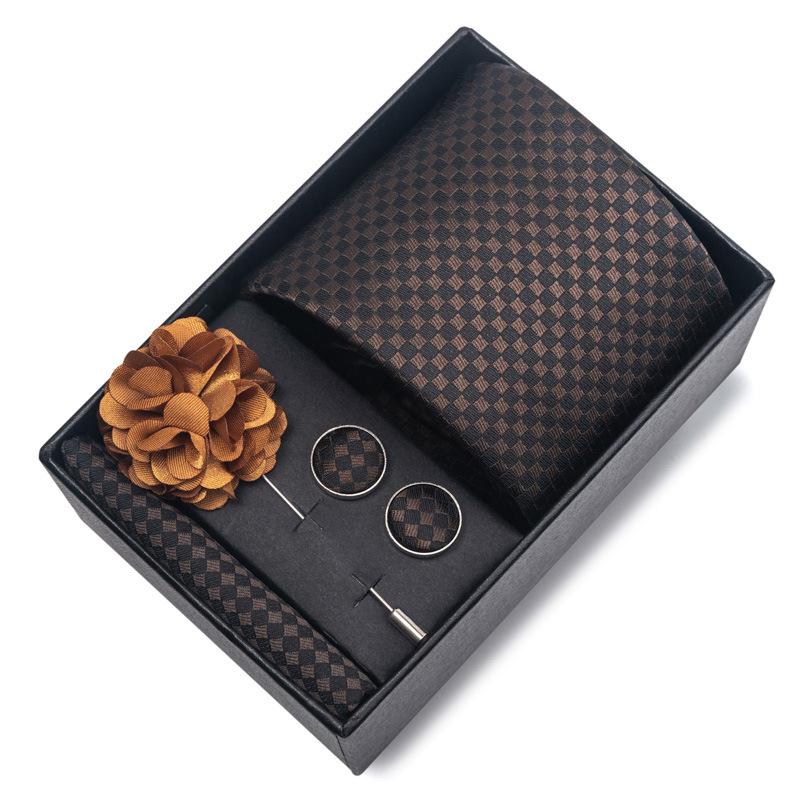 Boda Boda Corbata Novio Festiva Borgoña Corbata Traje de Hombre Gemelos Ramillete Kit de Accesorios