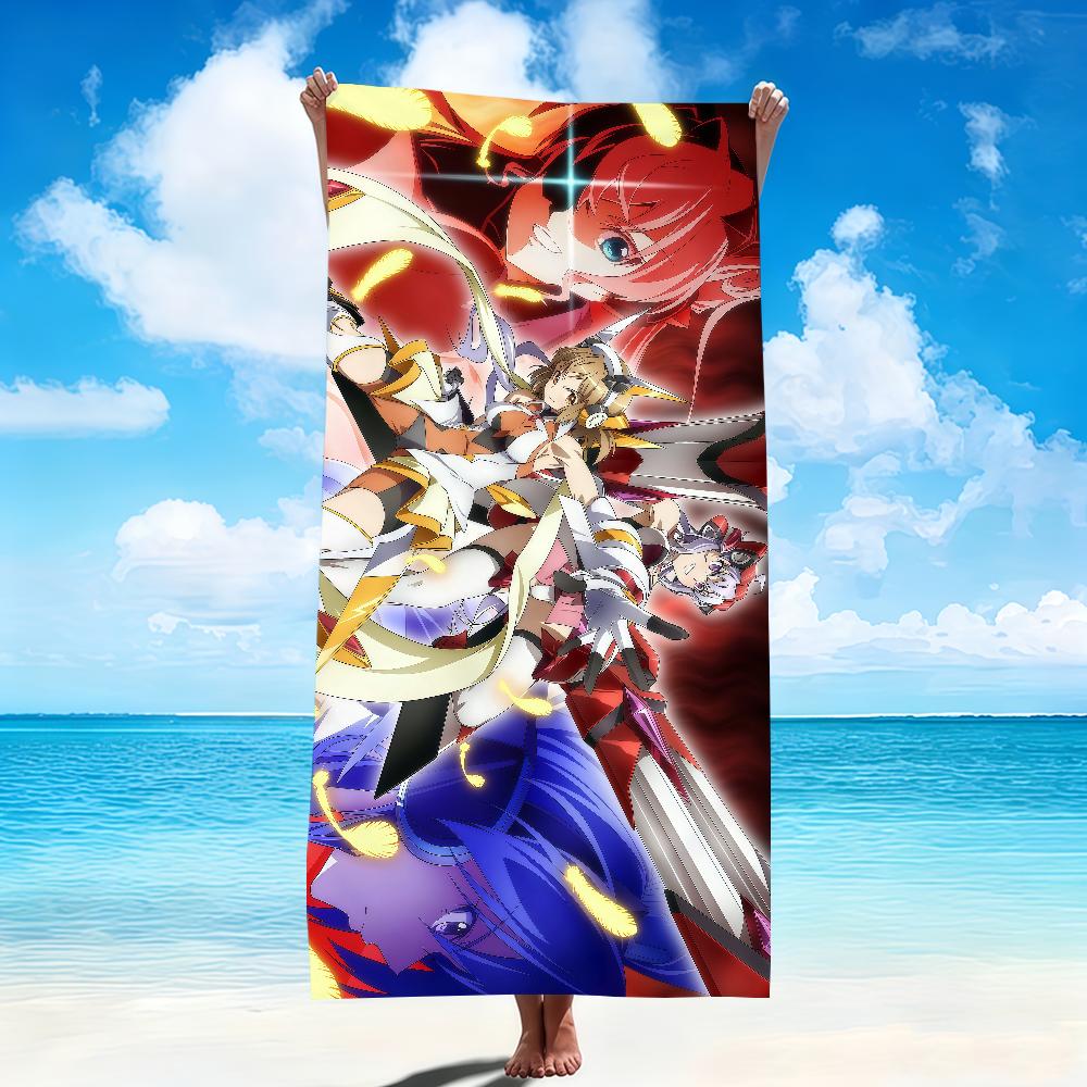 anime fanart Senki Zessho s-Symphogear soft printed Beach Towels Trip Towel swim Summer Holiday Vacation bathing Pool Camp Gift