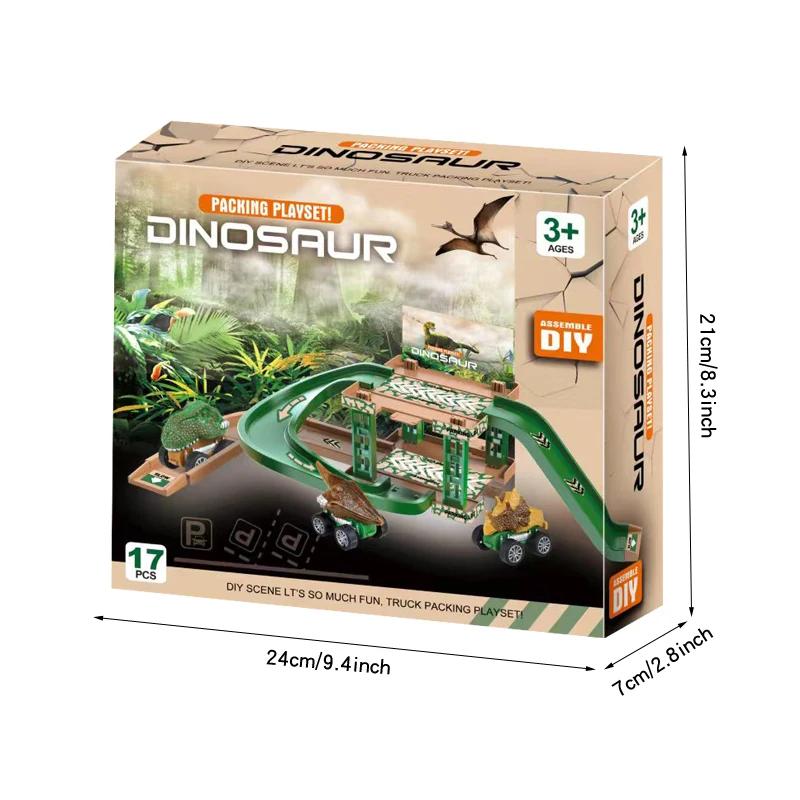 Kinder Schienen Parkplatz Spielzeug Dinosaurier Auto Parkhaus Modell Simulation Feuerwehr Polizei Baustellenfahrzeug Spielzeug Jungen Geburtstagsgeschenke