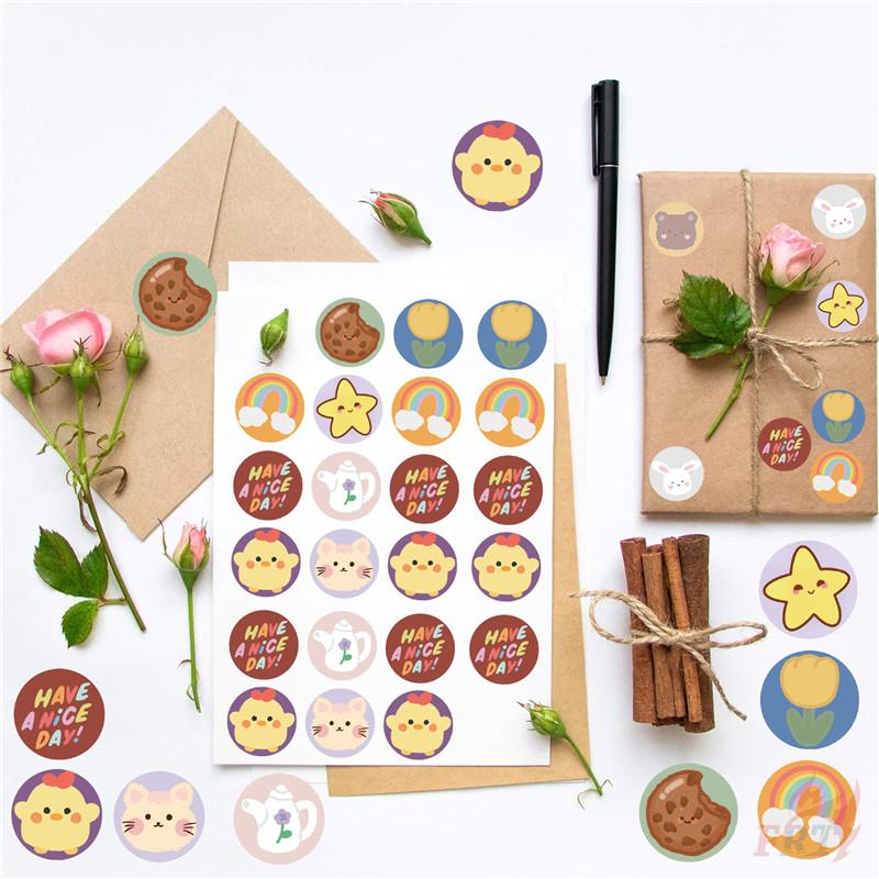500Pcs/Roll Ins Healing Cartoon Kids Rewards Stickers - DIY Scrapbooks Album Decor Sealing Label Decals