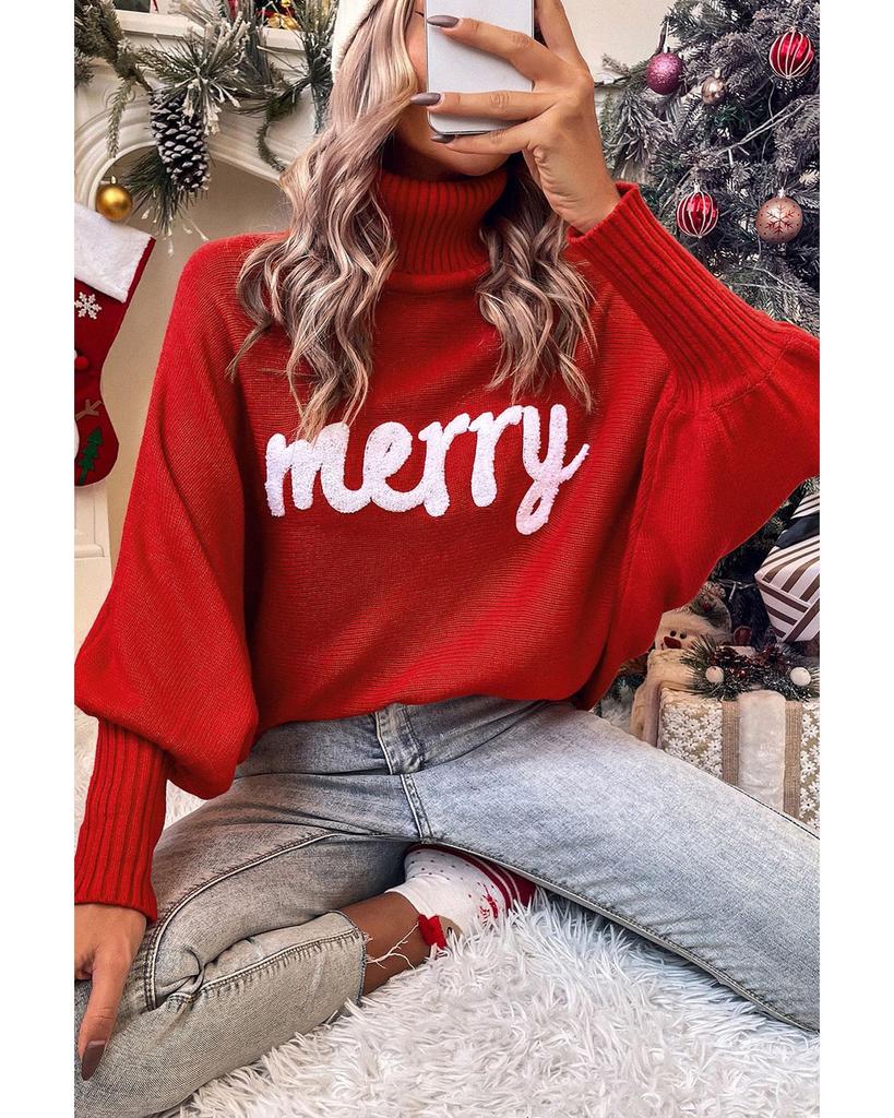 Azura Exchange Embroidered High Neck Sweater