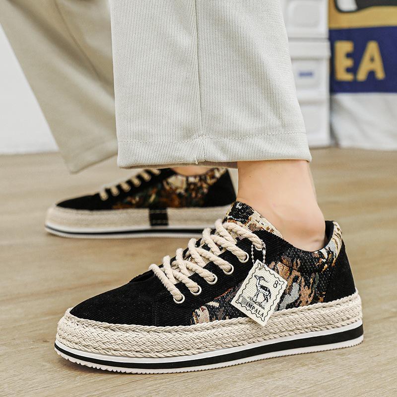 Men's Shoes Spring 2025 New Sports and Leisure Flat Baseplate Shoes Student Low-top Trendy Cloth Shoes Men's Canvas Trendy Shoes
