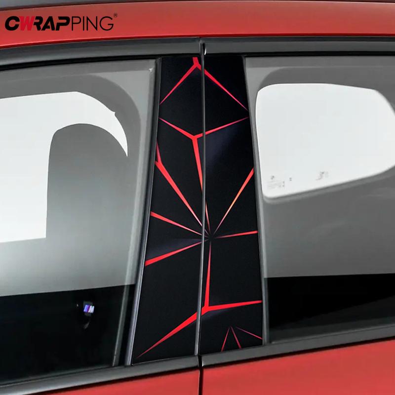 2pcs Honeycomb Car Stickers Waterproof B Pillar Center Column Decor Covers DIY Scratch Resistant Car Styling Decoration Sticker
