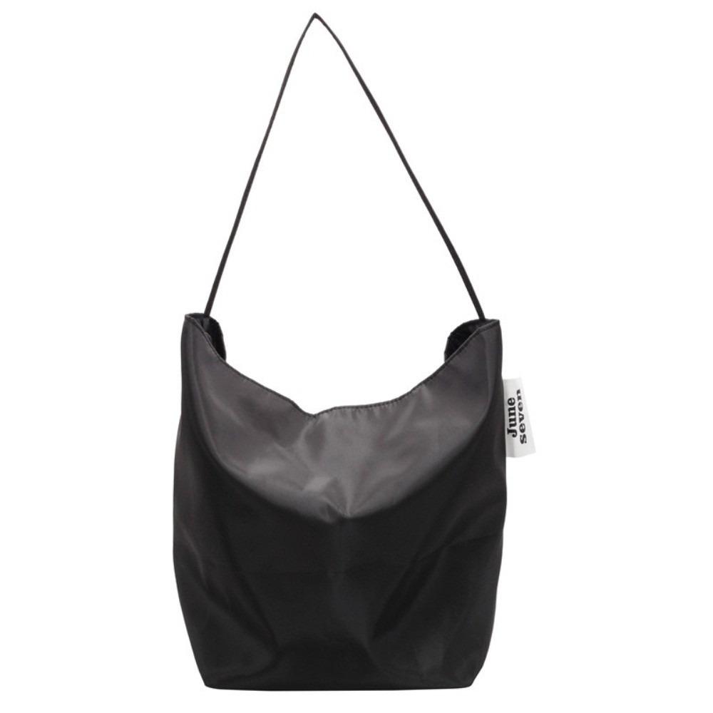 

Large Capacity Square Tote Bag Versatile Class Bucket Bag Minimalist Canvas Shoulder Bag Shopping чёрный