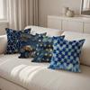 Geometric blue pillowcasesSuitable for sofa car bedroom decorative cushion cover pillow cover