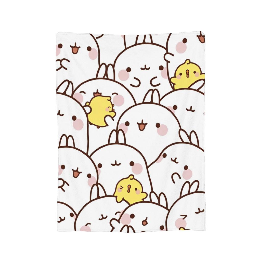 Cartoon M-Molangs and Piupiu Blankets Fleece Winter Multi-function Lightweight Thin Throw Blankets for Bed Couch Bedspreads