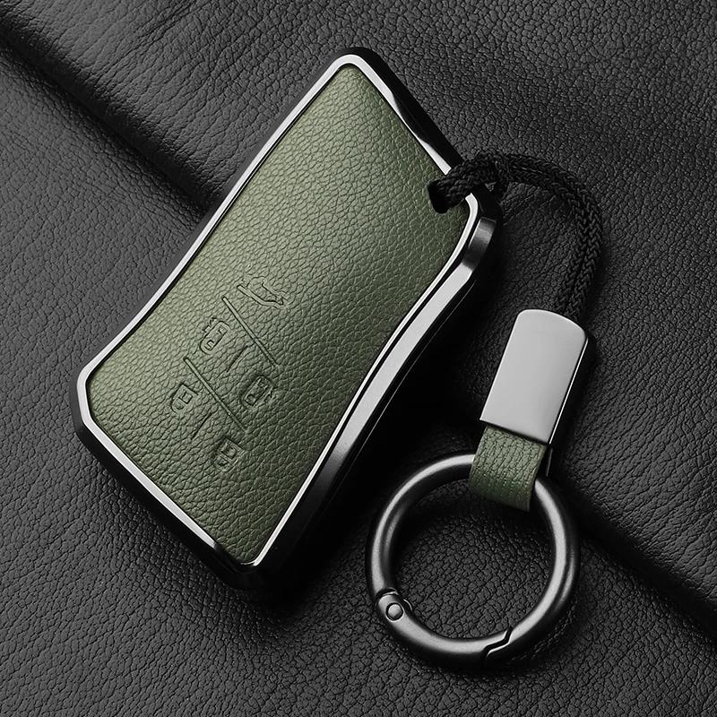 5 Button Metal and Leather Car Key Case Cover For Lexus LM350h LM500H  2024 Car Key Case Protect Fob