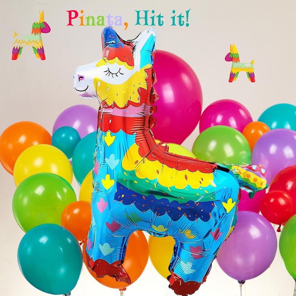 Fiesta Themed Balloon Garland Kit 150pcs Mexican Fiesta Party Decorations Arch With Cactus Llama Taco Avocado Chili Pepper Mylar Balloons for